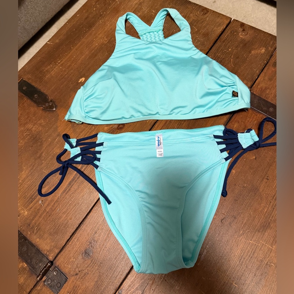 Aqua Women's Bikini in Light Blue and Navy
